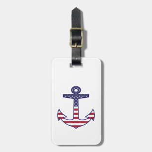 Étiquette À Bagage Ancre du drapeau américain personnalisé