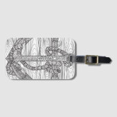 Étiquette À Bagage Ancre et corde de style (Devant Horizontal)