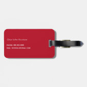 Étiquette À Bagage Ancre mer argent rouge nom monogramme (Dos horizontal)