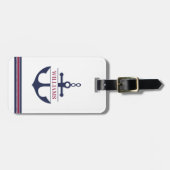 Étiquette À Bagage Ancre Monogrammé (Devant horizontal)