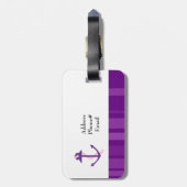 Étiquette À Bagage Ancre violette (Dos Vertical)