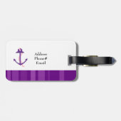 Étiquette À Bagage Ancre violette (Dos horizontal)