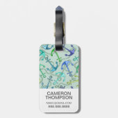 Étiquette À Bagage Ancres flottantes de photo et motif faits sur (Dos Vertical)