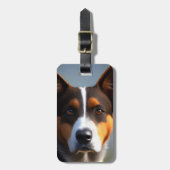 Étiquette À Bagage Andy The Australian Cattle Dog, (Devant Vertical)