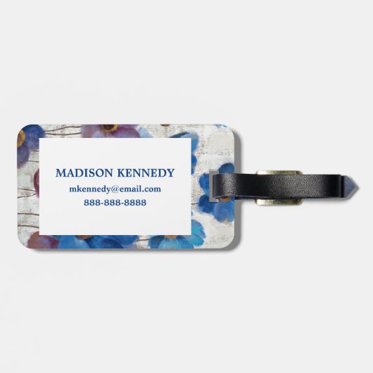 Étiquette À Bagage Anémones gras (Dos horizontal)