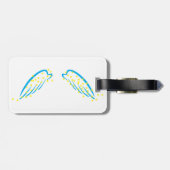 Étiquette À Bagage Ange céleste avec étoiles étincelantes (Dos horizontal)