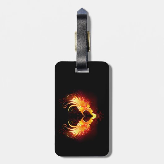 Étiquette À Bagage Angel Fire Heart with Wings (Dos Vertical)