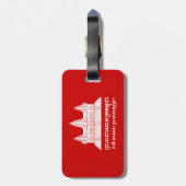 Étiquette À Bagage Angkor Vat Cambodgien / Khmer Drapeau avec devise (Dos Vertical)