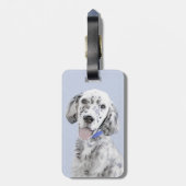 Étiquette À Bagage Anglais Setter Blue Belton Peinture Chien Art (Dos Vertical)
