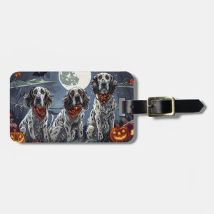 Étiquette À Bagage Anglais Setter Halloween Éffrayant