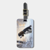 Étiquette À Bagage Anglais Springer Spaniel Laissez-le neiger Noël (Devant Vertical)