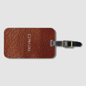 Étiquette À Bagage Animal Brown en cuir de l'Ouest (Devant Horizontal)
