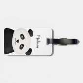 Étiquette À Bagage Animal drôle mignon du visage | de panda (Dos horizontal)