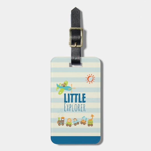 Étiquette À Bagage Animal Toy Train et avion Little Explorer (Devant Vertical)