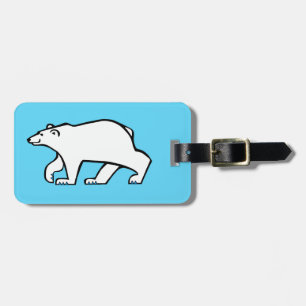 Étiquette À Bagage Animala sauvage - OURS POLAIRE - Arctique - Bleu g