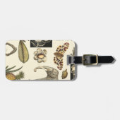 Étiquette À Bagage Animaux agressés peints sur Arrière - plan de crèm (Devant horizontal)