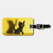 Étiquette À Bagage Animaux de bébés cutest | Black Cat Jouer (Devant horizontal)