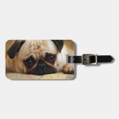 Étiquette À Bagage Animaux de bébés cutest | Carlin bébé chiot (Devant horizontal)