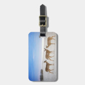 Étiquette À Bagage Animaux de bébés cutest | Cerfs sur la plage (Devant Vertical)