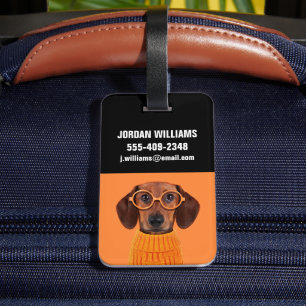 Étiquette À Bagage Animaux de bébés cutest Chandail orange Dachshun