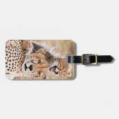 Étiquette À Bagage Animaux de bébés cutest | Cheetah Cat & Cub (Devant horizontal)