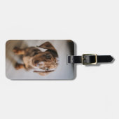 Étiquette À Bagage Animaux de bébés cutest | Chiot Brown (Devant horizontal)