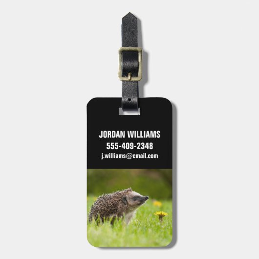 Étiquette À Bagage Animaux de bébés cutest | Hérisson européen (Devant Vertical)