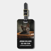 Étiquette À Bagage Animaux de bébés cutest | Kitten dans le panier (Devant Vertical)