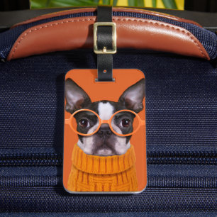 Étiquette À Bagage Animaux de bébés cutest Orange Boston Terrier