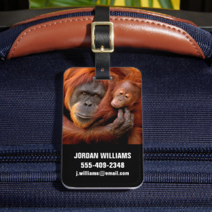 Étiquette À Bagage Animaux de bébés cutest Orangutan Maman & Baby
