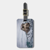 Étiquette À Bagage Animaux de bébés cutest | Otter Baby & Mère (Devant Vertical)