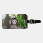 Étiquette À Bagage Animaux de bébés cutest | Singe des neiges surpris (Devant horizontal)