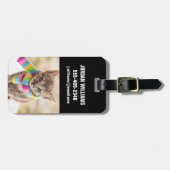 Étiquette À Bagage Animaux de bébés cutest | Tabby Kitten Écharpe arc (Devant horizontal)