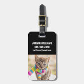 Étiquette À Bagage Animaux de bébés cutest | Tabby Kitten Écharpe arc (Devant Vertical)