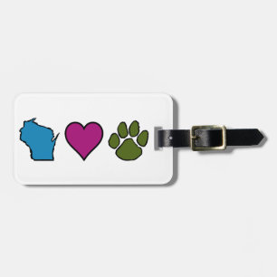 Étiquette À Bagage Animaux de coeurs du Wisconsin