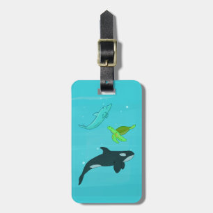 Étiquette À Bagage Animaux marins
