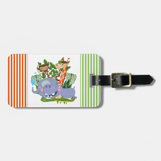 Étiquette À Bagage Animaux mignons de safari (Devant horizontal)