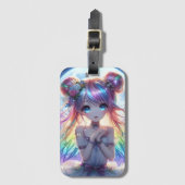 Étiquette À Bagage Anime Girl Arc-en-ciel Chanter Lune Fée (Devant Vertical)