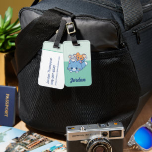 Étiquette À Bagage Anime Tom, Jerry et Tuffy