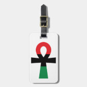 Étiquette À Bagage Ankh rouge, noir et vert (Devant Vertical)