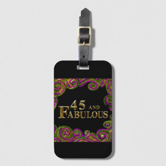 Étiquette À Bagage Anniversaire 45 ans (Devant Vertical)