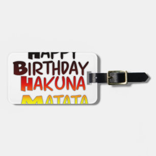 Étiquette À Bagage Anniversaire allemand Hakuna Matata Art Imprimer