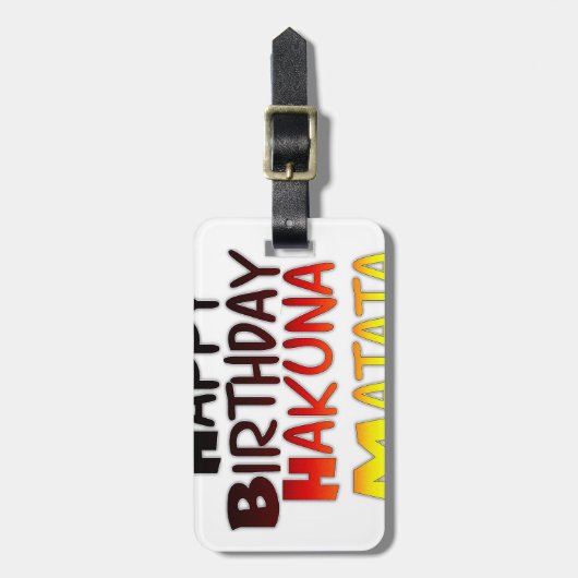 Étiquette À Bagage Anniversaire allemand Hakuna Matata Art Imprimer (Devant Vertical)