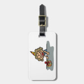 Étiquette À Bagage Anniversaire Fille Avec Un Cadeau (Devant Vertical)