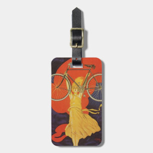 Étiquette À Bagage Annonce artistique de Paris de femme de vélo de