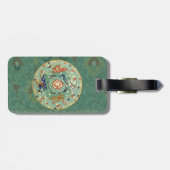 Étiquette À Bagage Antique Chinese Circle Blue Green (Dos horizontal)