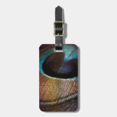 Étiquette À Bagage Antique Hues Peacock Feather Eye (Devant Vertical)