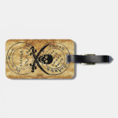 ÉTIQUETTE À BAGAGE ANTIQUE TALISMAN / PIRATES PARCHEMENT CARTES DE TR (Dos horizontal)