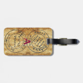 ÉTIQUETTE À BAGAGE ANTIQUE TALISMAN / PIRATES PARCHEMENT CARTES DE TR (Dos horizontal)
