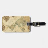 Étiquette À Bagage Antique Traveler Map (Devant horizontal)